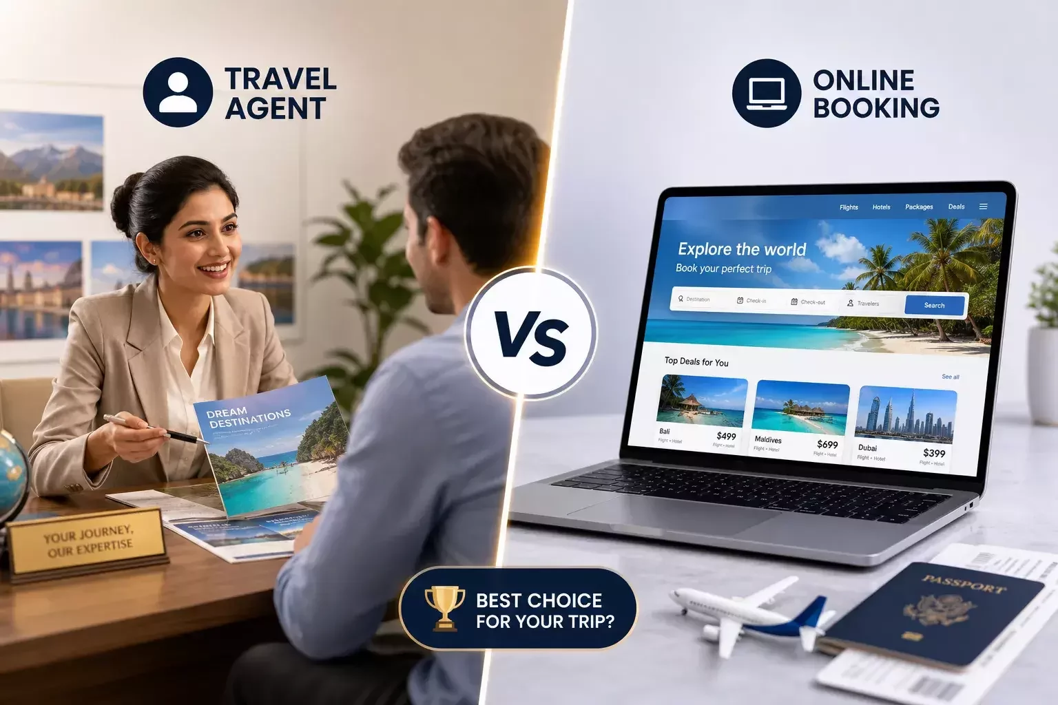 Offline travel agent vs online booking: which wins?